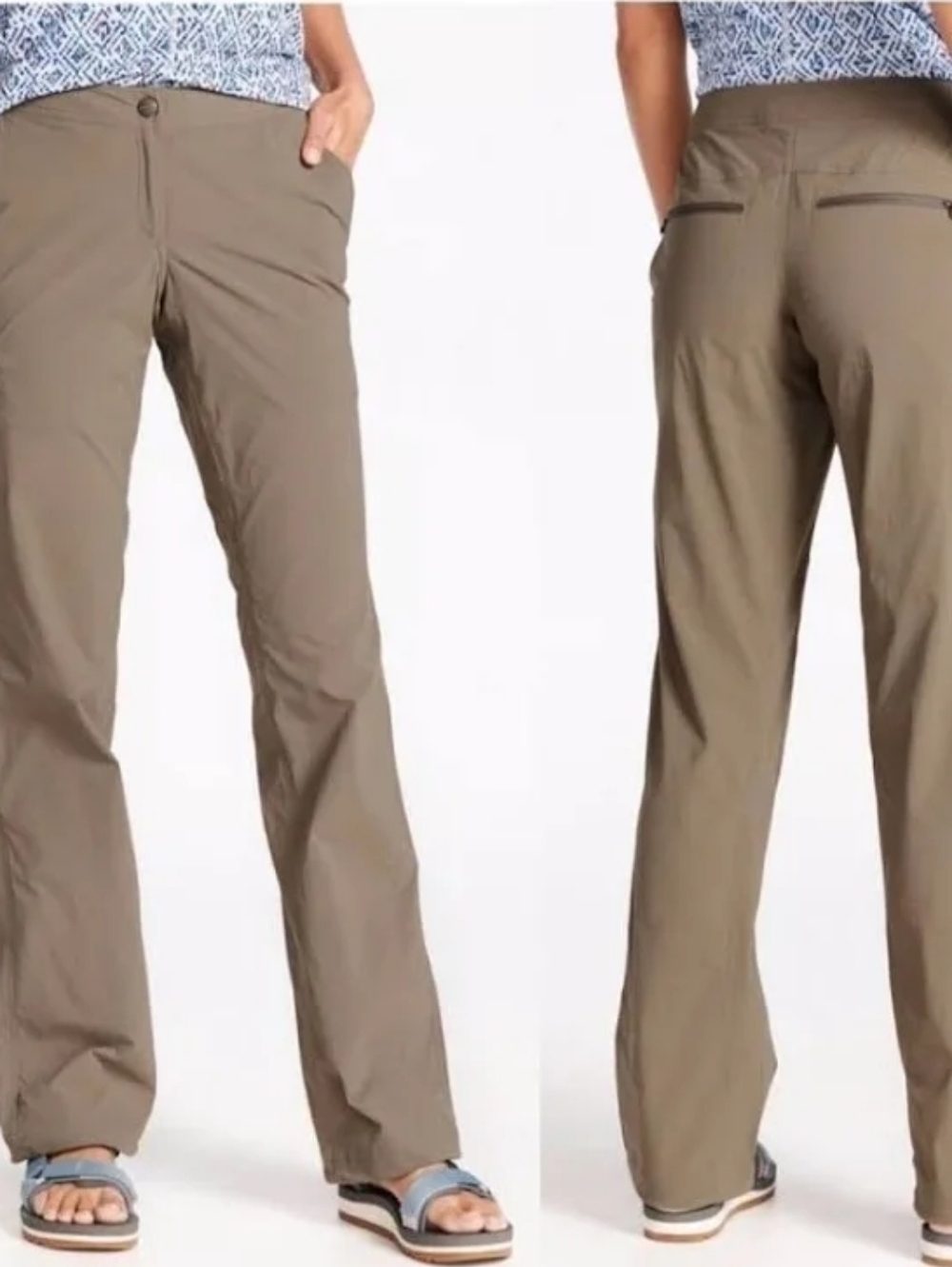 L. L. Bean Comfort Trail Pants Hiking Outdoor Brown Tan 16 NWT